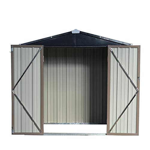 Outdoor Storage Sheds 6' x 4' Garden Storage House Utility Tool Shed for Lawn w/Lockable Door & Air Vent
