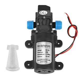 FTVOGUE Diaphragm Water Pump Self Priming Micro High pressure Low Noise for Car Washing Garden Watering with Filter DC 12V 45W,Pressure Switch