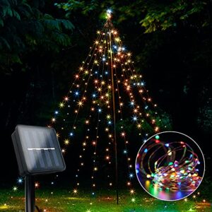 bryopath solar string light outdoor, solar fairy string lights, warm lights 100 led waterproof with 8 lighting modes, multicolor copper wire light for garden yard porch wedding party decor halloween