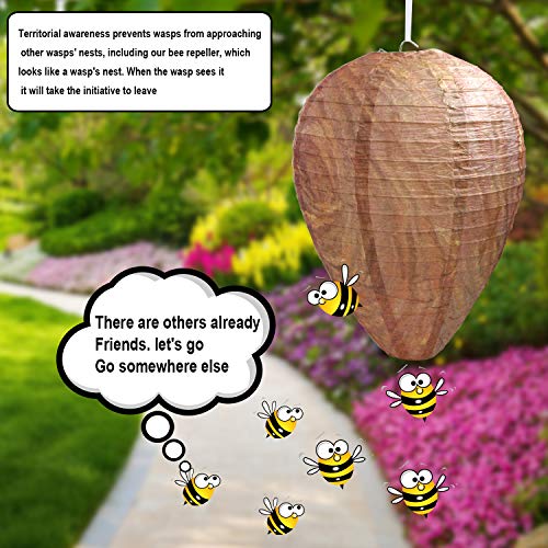 6 Pack Wasp Nest Decoy Safe Hanging Wasp Deterrent for Hornets Yellow Jackets