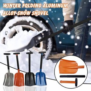 Snow Shovel, Moonite Detachable Portable Compact Emergency Snow Shovel for Driveway, Sturdy Metal Snow Shovel with Extendable Handle, Perfect for Garden Car Driveway Camping Outdoor Activities