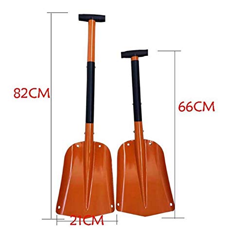 Snow Shovel, Moonite Detachable Portable Compact Emergency Snow Shovel for Driveway, Sturdy Metal Snow Shovel with Extendable Handle, Perfect for Garden Car Driveway Camping Outdoor Activities