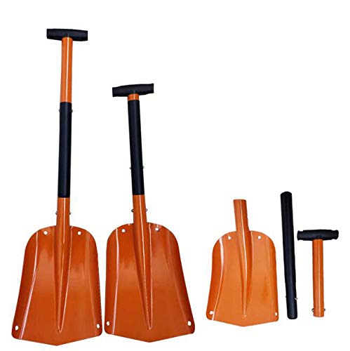 Snow Shovel, Moonite Detachable Portable Compact Emergency Snow Shovel for Driveway, Sturdy Metal Snow Shovel with Extendable Handle, Perfect for Garden Car Driveway Camping Outdoor Activities