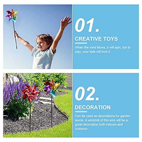 Cabilock 2pcs Bird Blinder Repellent Pinwheels Reflective Pinwheels Extra Sparkly Pin Wheels for Outdoor Garden Yard Decoration