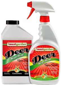 i must garden deer repellent special [32oz concentrate + 32oz ready-to-use spray] – natural spice scent