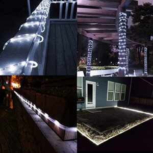 Solar Rope Lights, 66 Feet 200 LED 8 Modes Solar Rope String Lights Outdoor Fairy Lights Rope Waterproof Tube Lights with Solar Panel for Outdoor Indoor Home Decoration Garden Patio Parties