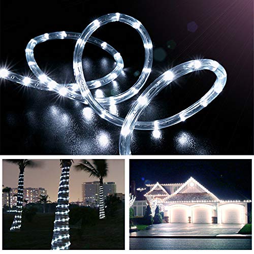 Solar Rope Lights, 66 Feet 200 LED 8 Modes Solar Rope String Lights Outdoor Fairy Lights Rope Waterproof Tube Lights with Solar Panel for Outdoor Indoor Home Decoration Garden Patio Parties