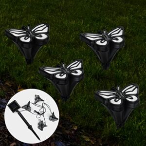 solar lights outdoor decorative butterfly solar pathway lights garden decor led yard decor (cool white – set of 4)