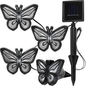 Solar Lights Outdoor Decorative Butterfly Solar Pathway Lights Garden Decor LED Yard Decor (Cool White - Set of 4)