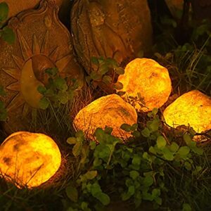 Solar Garden Lights Outdoor Simulation Stone lamp Waterproof Landscape Night Lights for Lawn/Patio/Path Four Stones