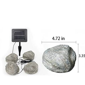 Solar Garden Lights Outdoor Simulation Stone lamp Waterproof Landscape Night Lights for Lawn/Patio/Path Four Stones