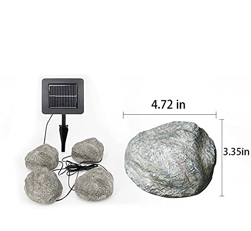 Solar Garden Lights Outdoor Simulation Stone lamp Waterproof Landscape Night Lights for Lawn/Patio/Path Four Stones