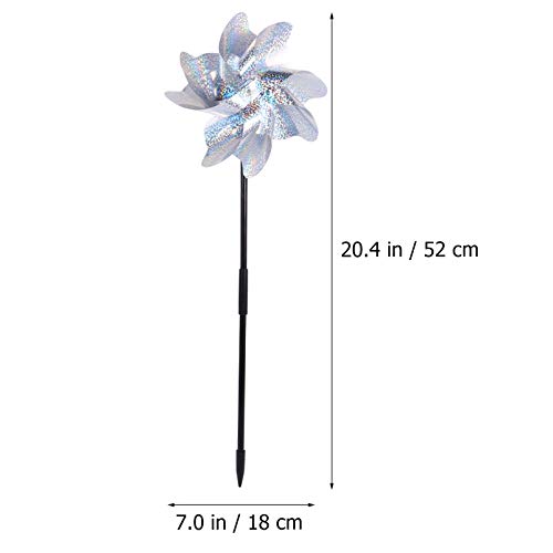 Hemoton 2pcs Garden Wind Spinners Bird Blinders Pinwheel Windmillw Anti- Bird Windmill Sparkly Holographic Pin Wheel Spinners Outdoor Decorations for Yard Lawns Patios