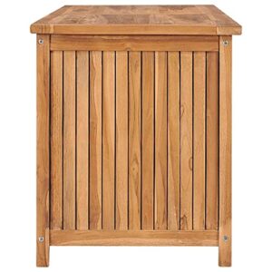 GOTOTOP Deck Box in Solid Teak Wood, Wooden Patio Storage Box Container, Garden Backyard Storage Bench for Outdoor Cushions Garden Tools,59.1"x19.7"x22.8"