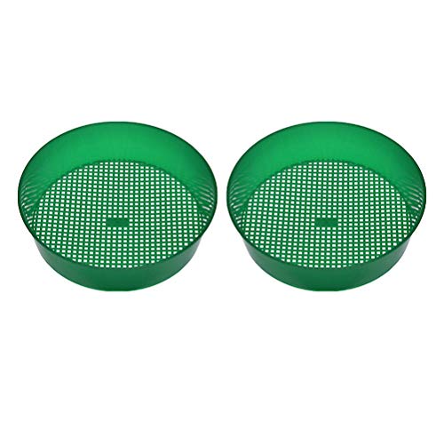 DOITOOL- 2PCS Mesh Plastic Garden Sieve Gardening Seedling Tool Riddle for Compost Soil Stone (Green, with Color Deviation)