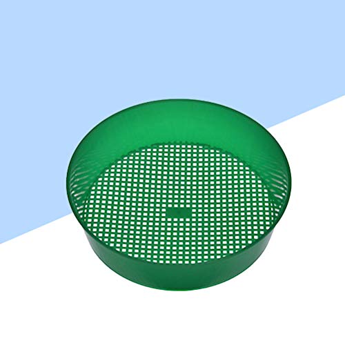 DOITOOL- 2PCS Mesh Plastic Garden Sieve Gardening Seedling Tool Riddle for Compost Soil Stone (Green, with Color Deviation)