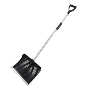 wide snow shovel, large capacity garden snow shovel 17.7in width d shaped handle sturdy durable anti slip foam detachable widely used for garage