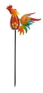 moonrays 96343 farmhouse rooster stake light, multi-color