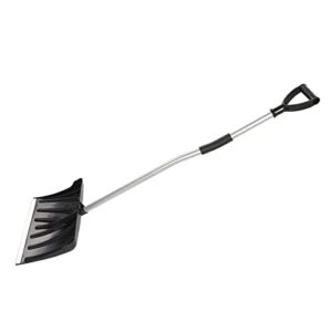 garden snow shovel, 17.7in width large capacity d shaped handle anti slip foam widely used sturdy durable detachable wide snow shovel for car