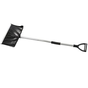 Garden Snow Shovel, 17.7in Width Large Capacity D Shaped Handle Anti Slip Foam Widely Used Sturdy Durable Detachable Wide Snow Shovel for Car