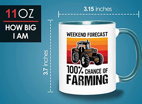 Bubble Hugs Farmer Birthday Two Tone Green Edition Coffee Mug 11oz - Forecast Farming - Dry Farming Farm ranch Market Garden Agricultural Seed Drill Acre Hay Tractor Farmer Crops