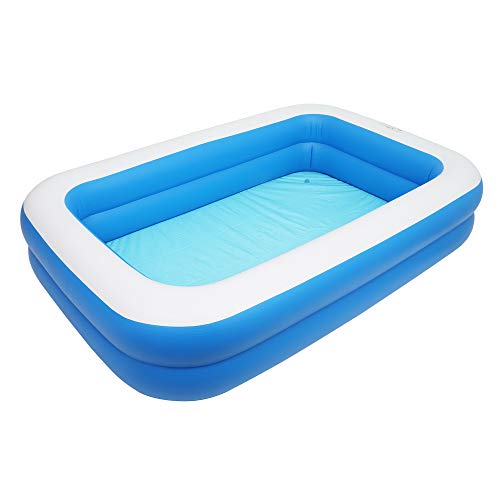 Kcelarec Inflatable Swimming Pool, Family Full-Sized Inflatable Pools Family Lounge Pool for Kids & Adults, Blow Up Pool for Outdoor, Garden, Backyard (102" x 70" x 22", Blue)