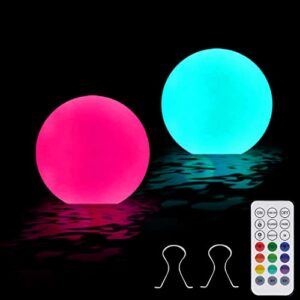 soravl floating pool lights, battery operated, color changing hot tub lights, ip68 waterproof led lights floating or hanging with remote, night lights for kids, pool accessories