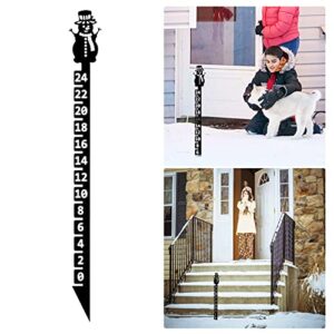 Gift 24cm Snowflake Snow Measuring Instrument Snowmobile Snow Measuring Instrument Metal Snow Measuring Ruler Outdoor Garden Ornament Elevit2 (Black, One Size)