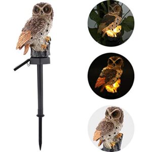 Yosoo Solar Powered Owl Light, Waterproof Garden Light Outdoor Lawn Resin Lamp for Home Garden Lighting(Brown)