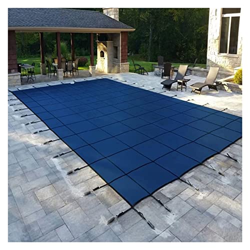 LILANAI Rectangle Inground Safety Pool Cover Blue, Garden/Backyard Winter Frame Pool Protection Cover, Waterproof/Anti-Dust/Rainproof/Anti-Snow (Size : 2x8m(7ftx26ft))