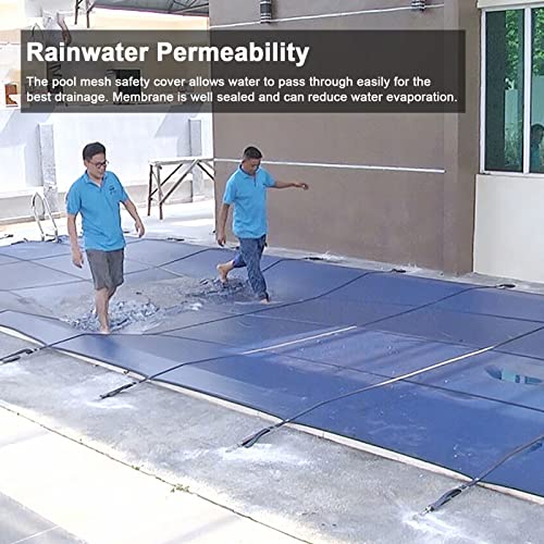 LILANAI Rectangle Inground Safety Pool Cover Blue, Garden/Backyard Winter Frame Pool Protection Cover, Waterproof/Anti-Dust/Rainproof/Anti-Snow (Size : 2x8m(7ftx26ft))