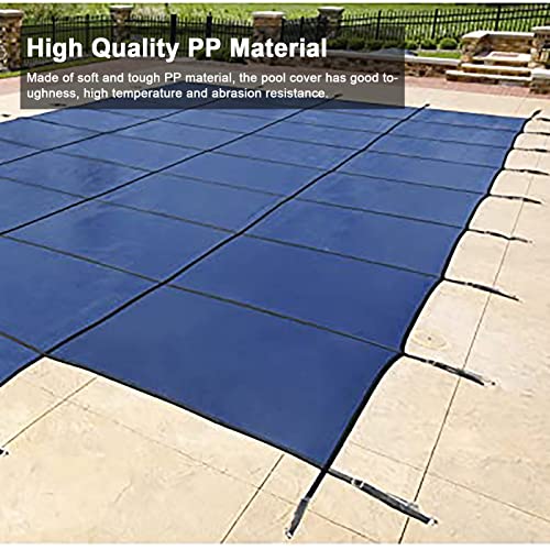 LILANAI Rectangle Inground Safety Pool Cover Blue, Garden/Backyard Winter Frame Pool Protection Cover, Waterproof/Anti-Dust/Rainproof/Anti-Snow (Size : 2x8m(7ftx26ft))