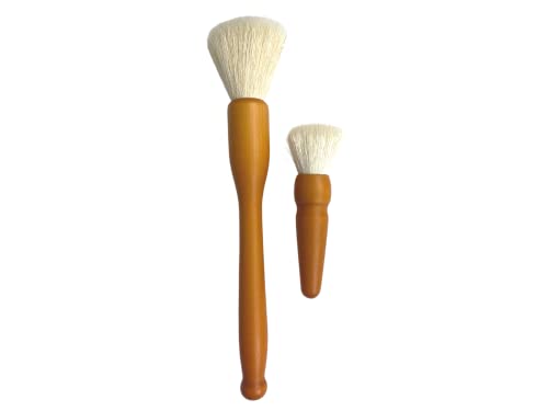 Southside Plants Cactus Cleaning Brushes Pack - Soft Goat Hair Bristles with Wooden Handle Brushes for Indoor Cactus & Succulent Plants Dusting- Gardening Cleaning Tools (7", 3.2") Sizes Pack