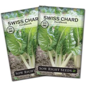 sow right seeds – fordhook swiss chard seed for planting – non-gmo heirloom packet with instructions to plant and grow an outdoor home vegetable garden – nutritious, flavorful – great gift (2)