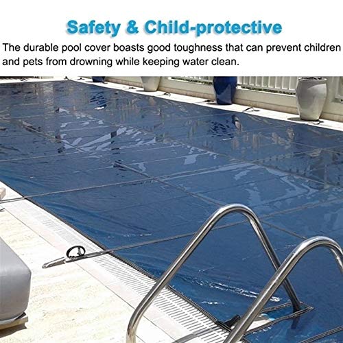 Pool Safety Cover, Winter Inground Pool Safety Cover, Rectangular Blue Mesh Cover for Outdoor Garden Swimming Pools, Easy Installation (Size : 500cm x 700cm (16ft×23ft)) (Size : 400cm x 8)