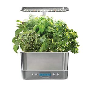 AeroGarden Harvest Elite - Stainless Steel & Heirloom Salad Greens Seed Pod Kit, 6