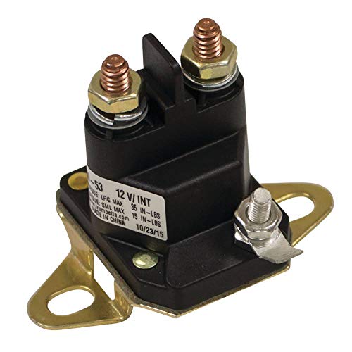 Stens New Starter Solenoid 435-097 Compatible with Wright Mfg Stander 32", 36", 42", 48", 52" and 61" Decks, Sentar 48", 52" and 61" Decks, Sports Rapid-Hite 36", 42", 48" and 52" Decks 53490009