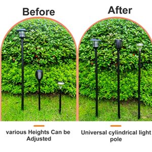 ZOOHAR Stainless Steel Light Poles Solar Lights Poles with Spikes Replacement ABS Lights Stakes for Christmas Garden Lights (8 Pieces)-8 Light Poles + 2 Lights Stake