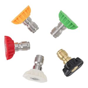 peno rinse nozzle kit various spray angles long life fan spray quick connect widespread garden pressure washer nozzle (020)
