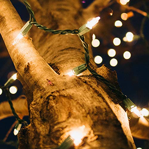 RECESKY Christmas String Lights with Built-in Timer - 50 LED 19ft Fairy Battery Operated Mini String Light for Outdoor Indoor Garden Party Home Wreath Xmas Decor Christmas Tree Decoration Warm White