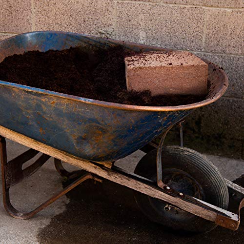 Minute Soil - Compressed Coco Coir Fiber Grow Medium - 1 Block = 15 Gallons of Potting Soil (Approx Wheelbarrow Full) - Gardening, Flowers, Herbs, Microgreens - Add Water - Peat Free - OMRI Organic