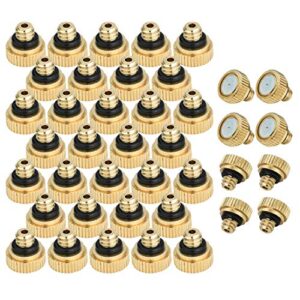 KUWAN 40pcs Brass Misting Nozzles for Cooling System 0.012" (0.3 mm) 10/24 UNC Garden (40 PCS)