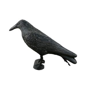sengtong scary simulation bait decoration hunting crow tool plastic jewelry bird garden patio lawn & garden fly sticky tape (black, one size)