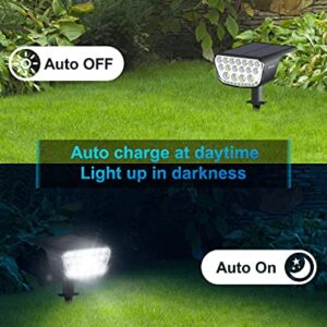 Solar Spot Lights Outdoor,Xibolar 32 LED Solar Landscape Spotlights, IP65 Waterproof Solar Powered Garden Wall Lights, Auto On/Off 2 Modes Lighting for Yard Pathway Porch Patio(Cool White/1 Pack)