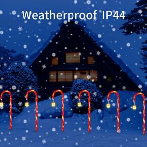 Christmas Lights Outdoor Waterproof, 10 Pcs 21’’ Candy Cane Lights Solar Outdoor Lights with 8 Lighting Modes,2 Types of Power Supply Solar Powered & Plug-in for Garden,Home Christmas Decorations