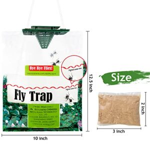 Dwcom 2 Pack Large Fly Traps Outdoor, Ranch Fly Trap Killer Bag, Fly Repellent for Outdoor Farm/Orchard