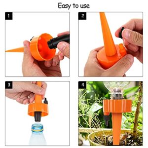 24 Pcs Plant Self Watering Spikes, Garden Plant Self Watering Devices, Automatic Drip Irrigation Spikes with Slow Release Control Valve Switch for Outdoor Indoor Vacation Holiday Plant Watering