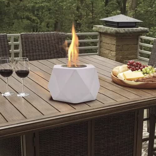 Xenter Point - Tabletop Fire Pit - Portable Indoor or Outdoor Fireplace, Table Top Fire Pit Bowl - Table Top Firepit for Smore or Outside Patio Decor, Smokeless Mini Fire Pits, Concrete Smores Maker