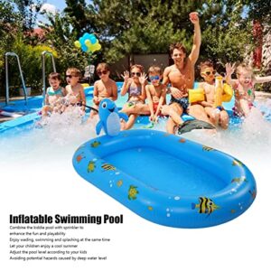 Inflatable Pool for Children Thick PVC Inflatable Swimming Pool Cute Fish Patterns Blow Up Kiddie Pool Sprinkler Summer Pool Toys for Outdoor Backyard, Garden 170 x 103 x 65cm