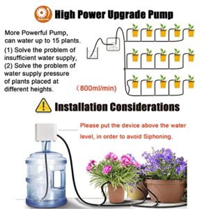 [Upgraded Pump] sPlant Big Power Automatic Drip Irrigation Kit for 15 Potted Plants, Indoor Plants Self Watering System with 30 Day Interval Programmable Timer, Watering on Working Days